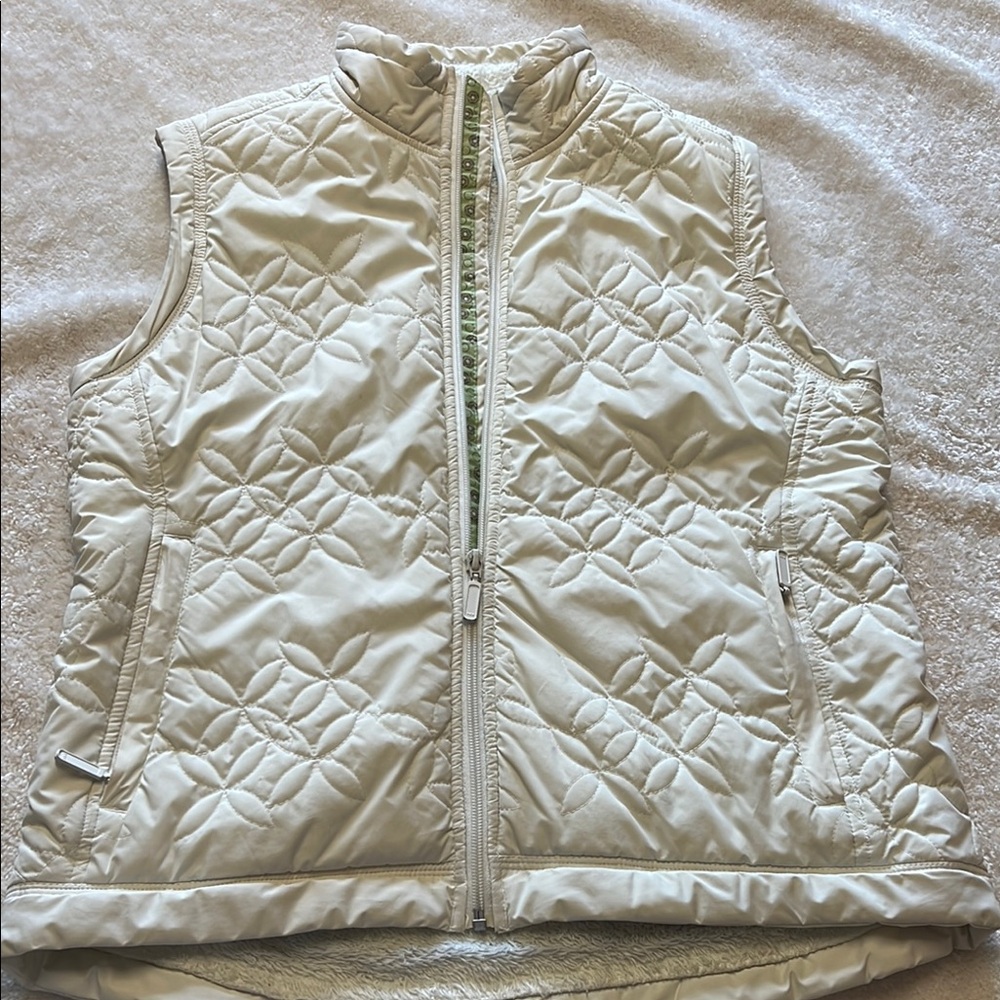 Women's Cream Quilted Vest